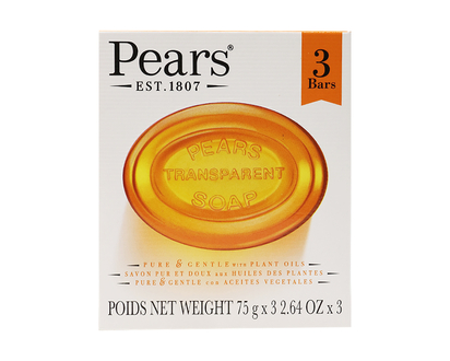 Pears Transparent Soap - 3 x 75g