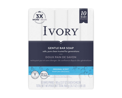 Ivory Bar Soap - Simply Ivory - 10 x 90g