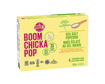 Angie's Boomchickapop Microwave Popcorn - Sea Salt - 4 pack