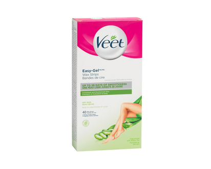 Veet Wax Strips with Easy-Gel - Dry Skin - 40s