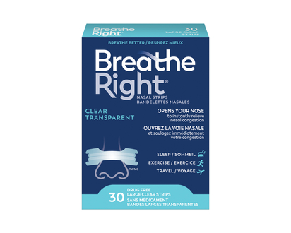 Breathe Right Nasal Strips - Clear - Large - 30s