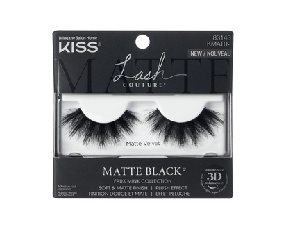 Kiss Lash Couture Matte Black Faux-Mink 3D Lashes - 02 Matte Silk