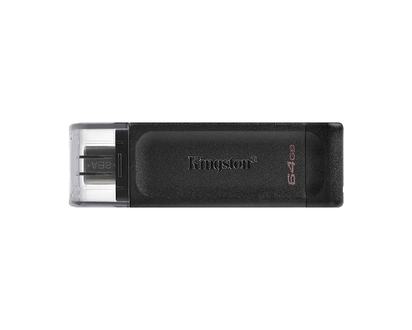 Kingston DataTraveler USB-C Flash Drive - Black - 64 GB - DT70/64GBCR