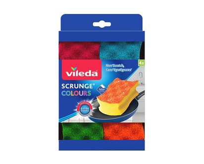 Vileda Scrunge Colours Sponge - 4 pack