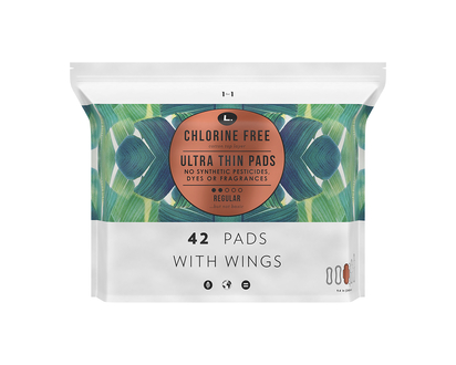 L. Chlorine Free Ultra Thin Pads with Wings - Regular - 42s