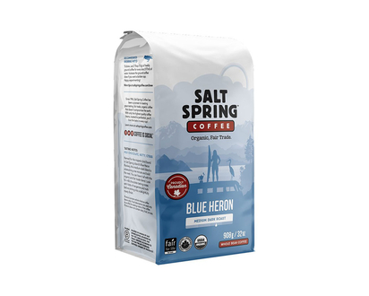 Salt Spring Coffee - Blue Heron Medium Dark Roast - Whole Bean - 908g
