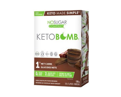 No Sugar Company Keto Bomb - Dark Chocolate Fudge Brownie - 10 x 17g