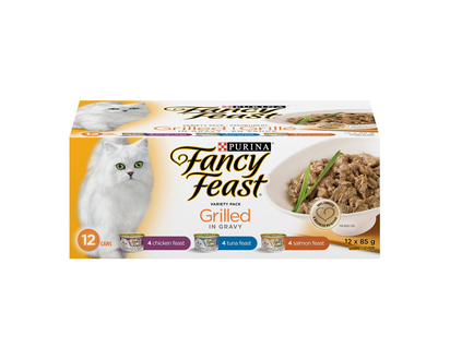 Fancy Feast Grilled in Gravy Cat Food - Variety Pack - 12 x 85g