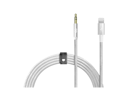 LOGiiX Piston Connect Braided AUX to Lightning Cable - White - LGX13197