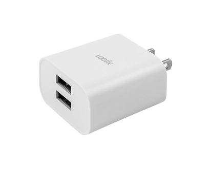 LOGiiX Power Cube Classic Duo 12 Watt USB Power Adapter - Black - LGX13205