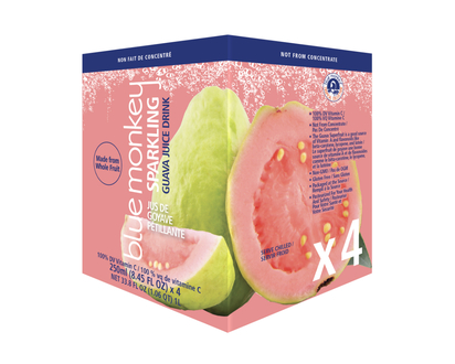 Blue Monkey Sparkling Juice Drink - Guava - 4x250ml