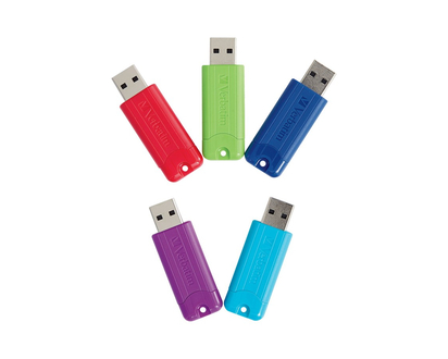 Verbatim Pinstrips USB 3.0 Flash Drive - Assorted Colours - 32 GB - 5 Pack