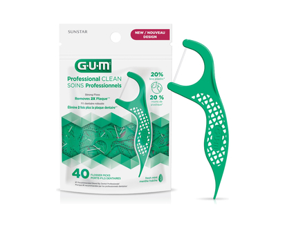 G.U.M Professional Clean Flosser Picks - Fresh Mint - 40s