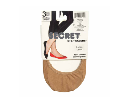 Secret Cotton Foot Cover - Nude - 3 pair