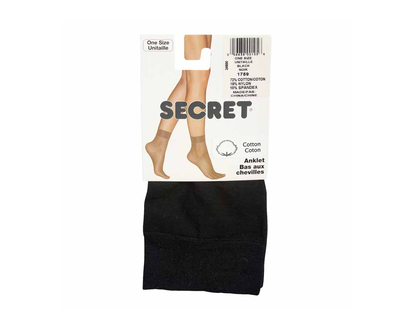 Secret Cotton Ankle High - Black