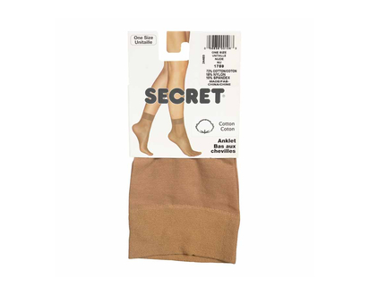 Secret Cotton Ankle High - Nude