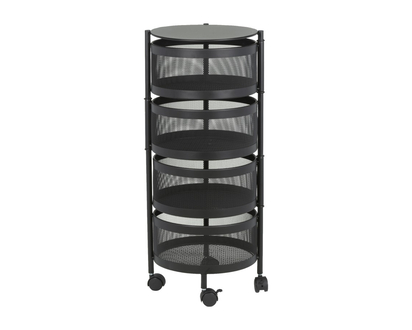 Collection by London Drugs 4-Tier Trolley - Black - Round