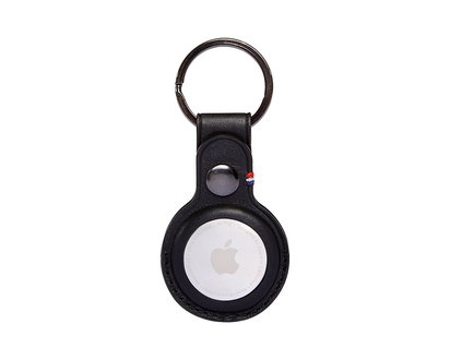 Decoded AirTag Leather Key Chain - Black