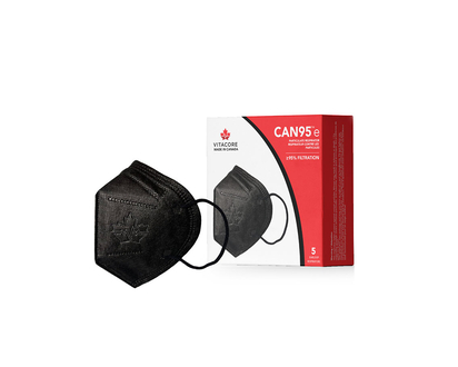 Vitacore CAN95e Disposable Face Mask -  Black - 5's