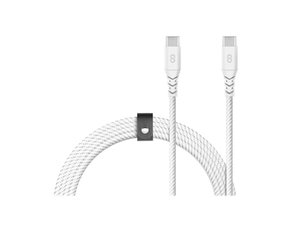 LOGiiX Piston Connect Armour+ 100W Charging Cable - White - 2m - LGX-12951