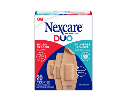 Nexcare Duo Bandages - Assorted Sizes - 20 piece