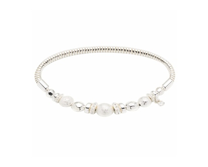 Nine West Bracelet Beaded Stretch - Silver
