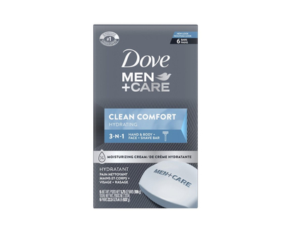 Dove Men+ Care Body and Face Bars - Clean Comfort - 6 x 106g