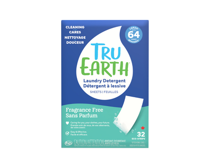 Tru Earth Laundry Detergent Ultra Concentrated Eco-Strips - Fragrance Free - 32 Loads