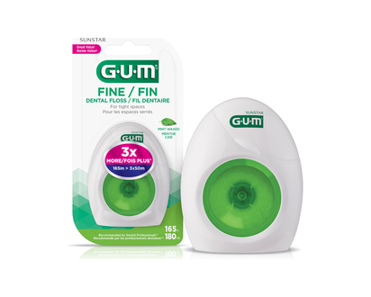 GUM Waxed Dental Floss - Fine Mint - 165m