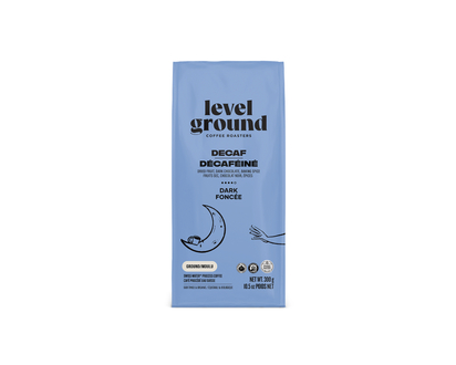 Level Ground Decaffeinated Ground Coffee - Dark Roast - 300g