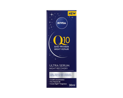 NIVEA Q10 Anti-Wrinkle Night Repair Ultra Recovery Serum - Sweet Night Fragrance - 30ml