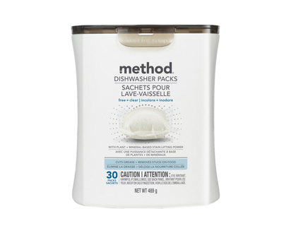 Method Dishwasher Sachets - Free and Clear - 30s