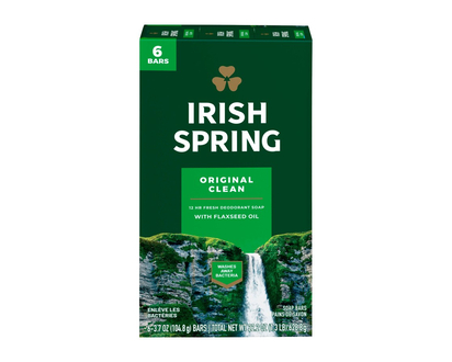 Irish Spring Bar Soap - Original Clean - 6 x 104.8g