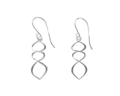 Silver Worx Polished DNA Drop Earrings - Sterling Silver