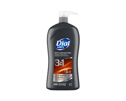 Dial Men Ultimate Clean 3-in-1 Body, Hair and Face Wash - Fresh Water - 946ml