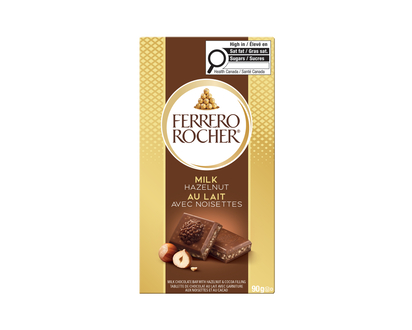 Ferrero Rocher Premium Milk Chocolate Bar - Hazelnut Bar - 90g