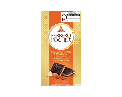 Ferrero Rocher Dark Chocolate Bar - Hazelnut and Caramel - 90g