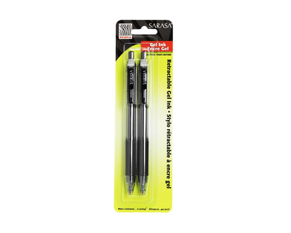 Sarasa Retractable Gel Pens - Black - 2 pack