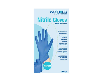 Wellness by London Drugs Nitrile Gloves - Medium - 100's