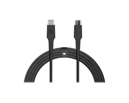LOGiiX Piston Connect Braid USB-C to Micro-USB Cable for Various Devices - Black - 1.5m