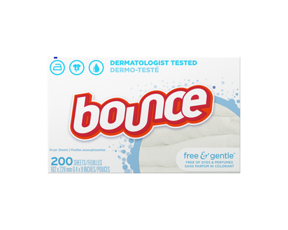 Bounce Free Sheets Fabric Softener - Free and Gentle - 200s