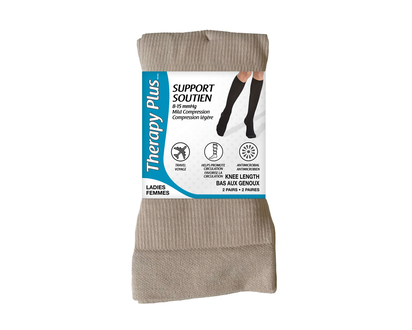 Therapy Plus Support Diabetic Compression Socks - Women's - Tan - 2 pairs