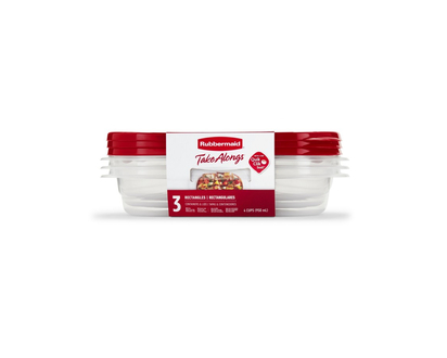 Rubbermaid TakeAlongs - Large Rectangle - 3 x 887ml
