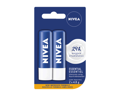 Nivea Essential Duo Pack Lip Care - 2x4.8g