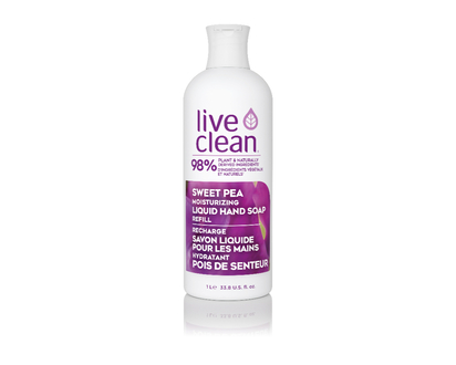 Live Clean Sweet Pea Moisturizing Liquid Hand Soap Refill - 1L