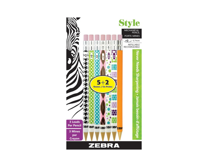 Zebra Style #2 Mechanical Pencil Set - 7 piece