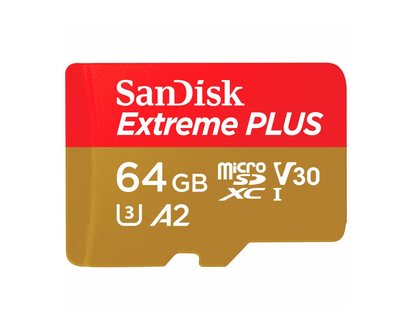 SanDisk Extreme Plus 64GB microSDXC Card A2 - SDSQXBU-064G-CN6MA