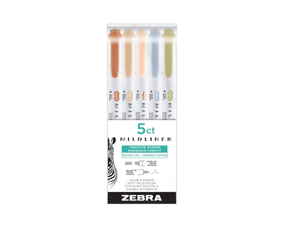 Zebra Mildliner Creative Marker - Neutral Colours - 5s