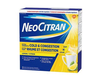 NeoCitran Extra Strength Cold & Congestion Day - Lemon - 10s
