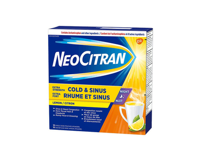 NeoCitran Cold & Sinus Extra Strength Night - Lemon - 10s